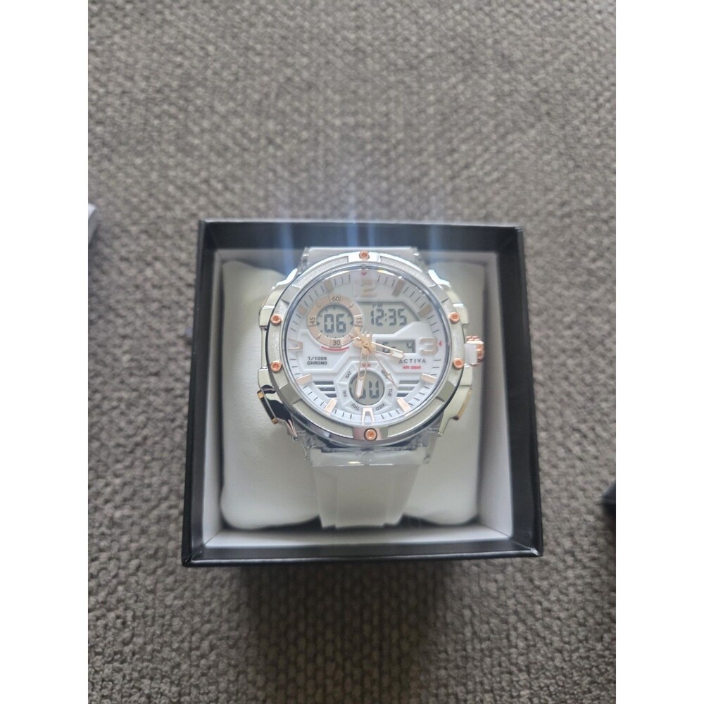 Activa Virtux X Invicta 51mm Men's Watch White Analog Digital 50M Sport